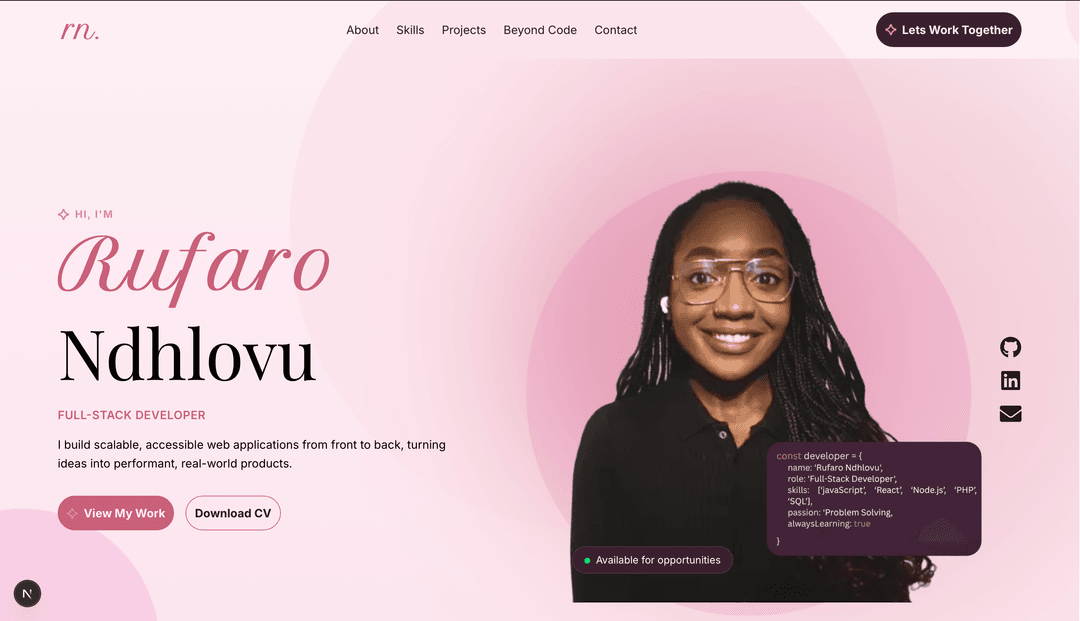 Portfolio Website screenshot